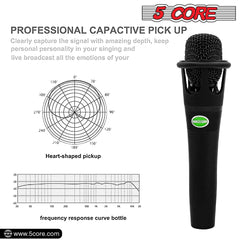 5Core XLR Microphone Dynamic Mic Karaoke Singing Studio Mics Handheld Microfono