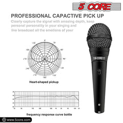 5Core XLR Microphone Dynamic Mic Karaoke Singing Studio Microfono Handheld Mics