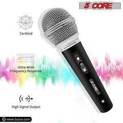 5Core XLR Microphone Dynamic Mic Karaoke Singing Studio Mics Handheld Microfono