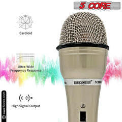 5Core XLR Microphone Dynamic Mic Karaoke Singing Studio Mics Handheld Microfono